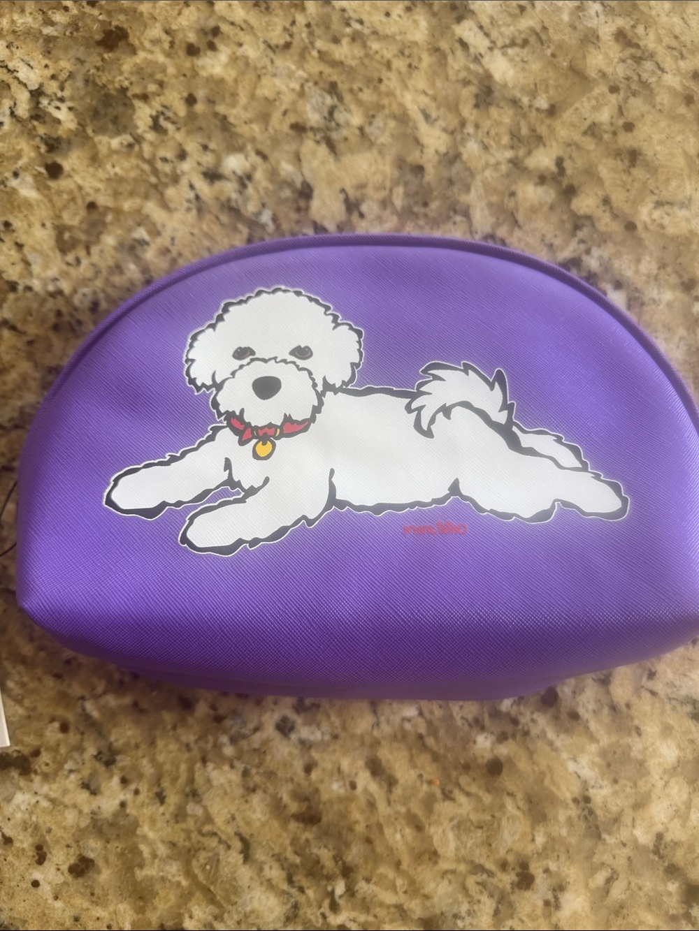 Purple Dog Print Travel Pouch - Brand: unknown